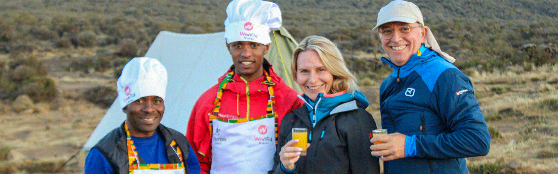 7-day Rongai Route Kilimanjaro itinerary showing a cook preparing fresh juice for visitors at camp