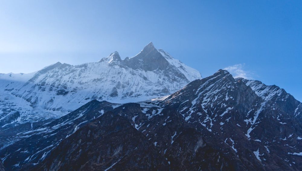Himalayan Sherpas guiding climbers on Mount Everest expedition