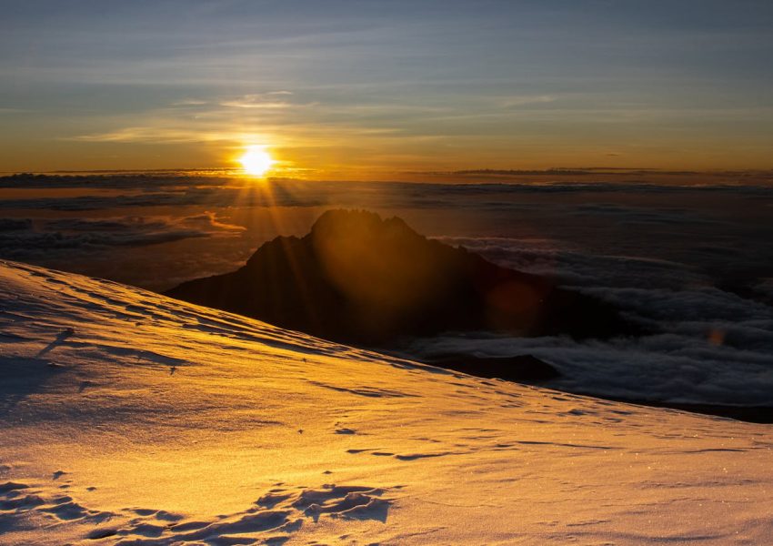 Kilimanjaro route comparison map showing Lemosho, Machame, and Marangu routes