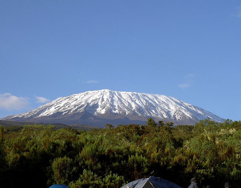 Highest Mountains in Africa featuring Mount Kilimanjaro, Mount Kenya, Mount Stanley, and other tallest peaks ranked by elevation.