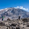 Scenic view of Mount Kilimanjaro rising above the surrounding Tanzanian landscape