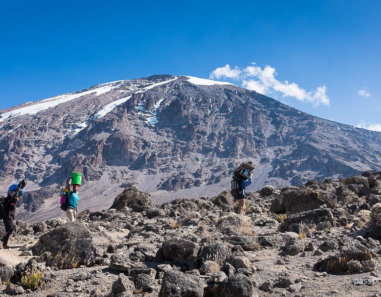 Scenic view of Mount Kilimanjaro rising above the surrounding Tanzanian landscape