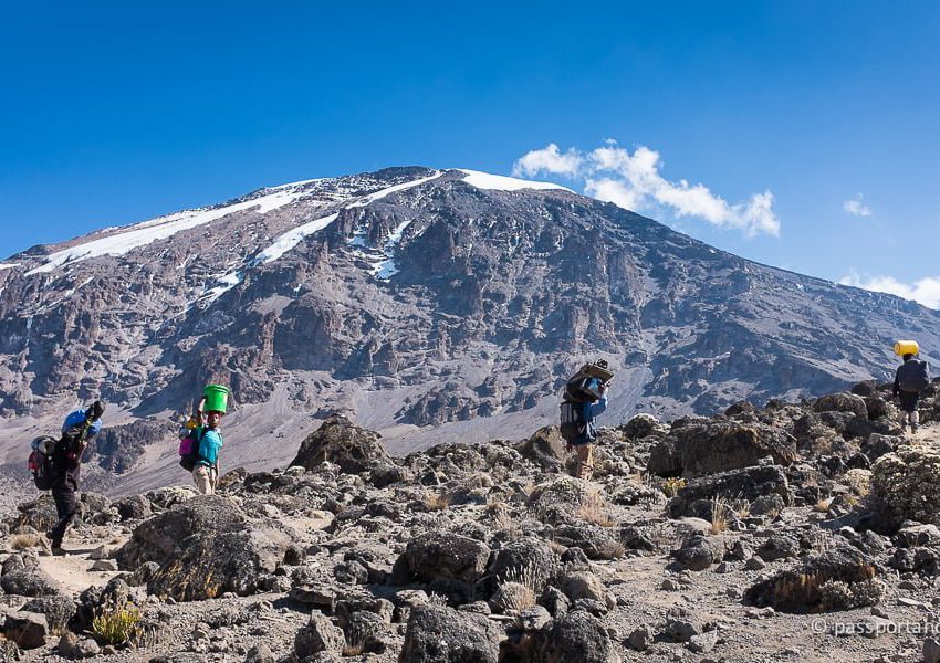 Scenic view of Mount Kilimanjaro rising above the surrounding Tanzanian landscape