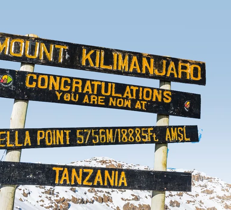 Climbers reaching Stella Point on Mount Kilimanjaro crater rim during summit night near Uhuru Peak