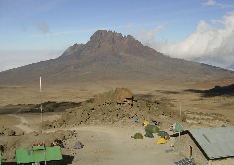 Mawenzi Peak on Mount Kilimanjaro with rugged volcanic cliffs and dramatic mountain scenery