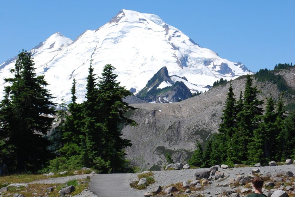 Mount Baker in the Rwenzori Mountains with rugged slopes, alpine vegetation, and dramatic high-altitude scenery in Uganda.