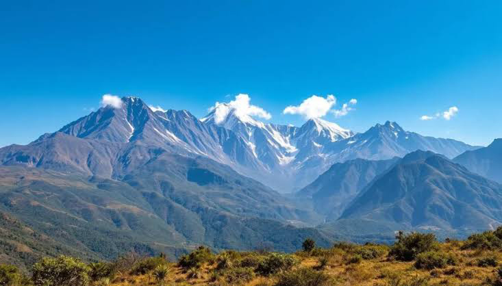 Mount Emin in the Rwenzori Mountains featuring rugged peaks, alpine terrain, and scenic high-altitude landscapes on the Uganda–DR Congo border.