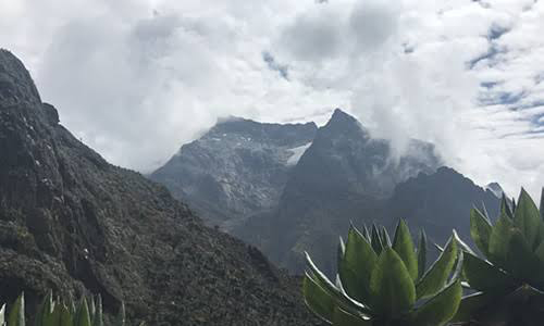 Mount Gessi in the Rwenzori Mountains with rugged alpine terrain, dramatic peaks, and scenic high-altitude landscapes in Uganda.