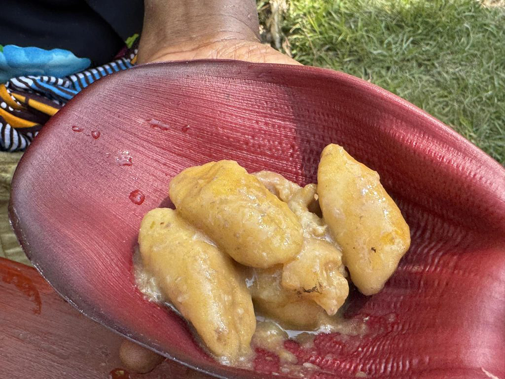 Traditional Chagga food served in Tanzania on the slopes of Mount Kilimanjaro