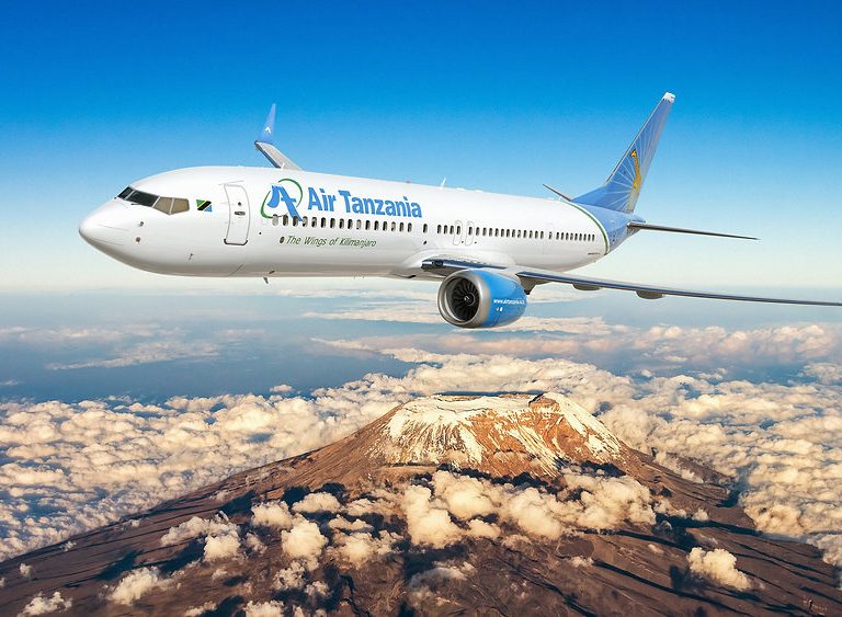 Airplane flying to Tanzania for travellers planning a Mount Kilimanjaro climbing adventure