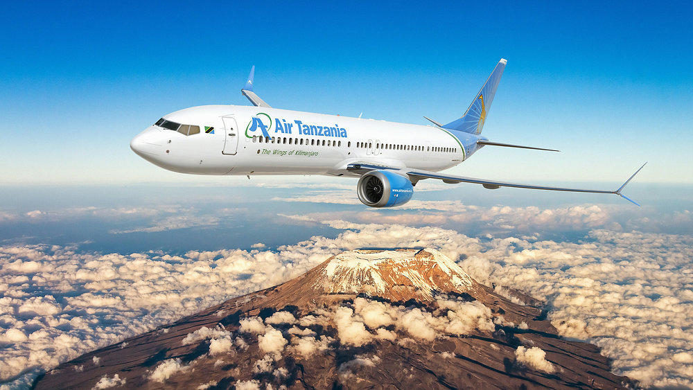 Airplane flying to Tanzania for travellers planning a Mount Kilimanjaro climbing adventure