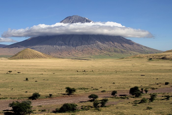 Ol Doinyo Lengai, Tanzania’s sacred Mountain of God rising above the volcanic landscape.